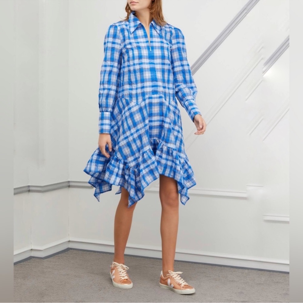 GANNI seersucker checker dress